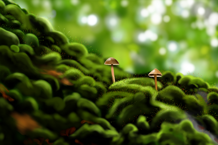 An image of moss that makes spores